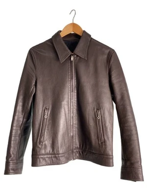 WACKO MARIA Chaqueta de Cuero Blusa M Cuero BRW Liso 08AW LEA 01 Individual Foto 1 de 3