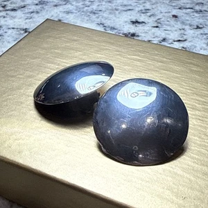 Vintage Dome Sterling Silver 925 Earrings Round Concho Simple Mexico Clip On - Picture 1 of 4