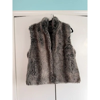 Chaleco de piel sintética gris negro con cremallera cuello delantero talla M BLASSPORT para mujer Foto 1 de 4