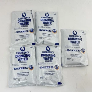 Datrex Emergency Drinking Water 4oz 125ml 5 Pack Survival Prep Exp 11 2029 New - Picture 1 of 5