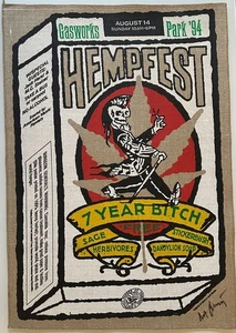 Seattle Hempfest by Art Chantry on BURLAP 1994 innovative Rare Beauty! - Picture 1 of 2