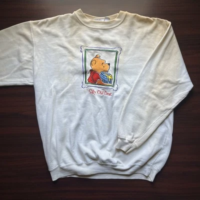 Suéter Vintage Winnie The Pooh Silly Old Bear Cuello Redondo Bordado Adulto L Foto 1 de 4