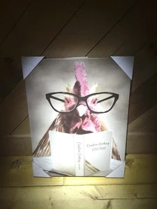 14x18 Hobby Lobby Canvas Art Wall Decor Funny Humor Chicken Cooking - Picture 1 of 1
