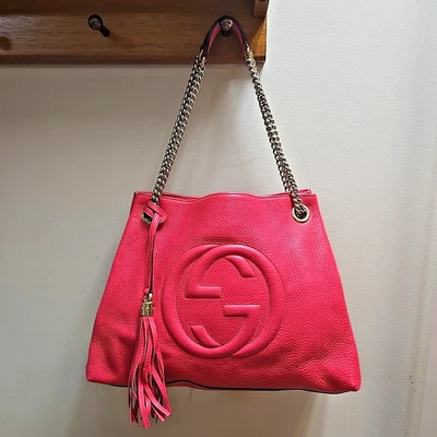Gucci Soho Medium Chain Strap Shoulder Tote Leather Pink Bag - Image 1 of 4