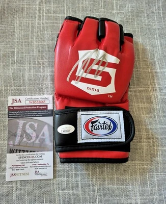 NICK DIAZ SIGNED AUTOGRAPHED FAIRTEX STRIKE FORCE MMA GLOVE JSA COA WITNESSED  - Image 1 of 2