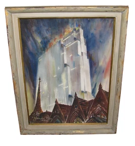 James Grdon Carr "I・R・C・A" Acuarela Pintura Autógrafo Tamaño H 35 x W 27,1 pulgadas - Imagen 1 de 5