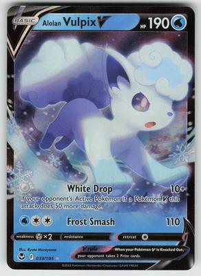 Alolan Vulpix V Ultra Rare SWSH12: Silver Tempest 033/195 NM - Image 1 of 2