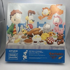 Sealed Vintage Garfield 500 Piece Jigsaw Puzzle Turkey Day Springbok By Hallmark - Picture 1 of 5
