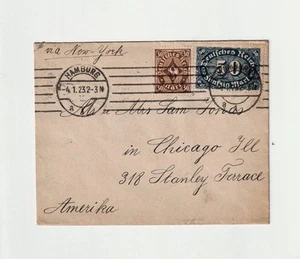 1923 Germany Inflation Cover With Multiple Stamps To USA - Picture 1 of 2