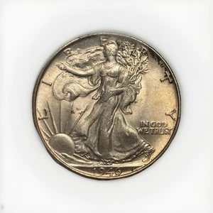 1946 P Walking Liberty Toned Half Dollar BU PCGS MS66 Satin Finish ๐ช๐ผ Strike! - Picture 1 of 3