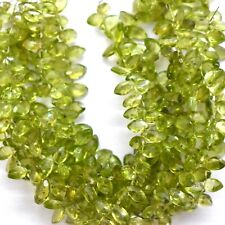 Natural Peridot 6-7mm Briolette Marquise Shape Gemstone Beads 8" Strand BDS-1016