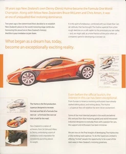 HULME Supercar project original flyer circa 2001 - Picture 1 of 3