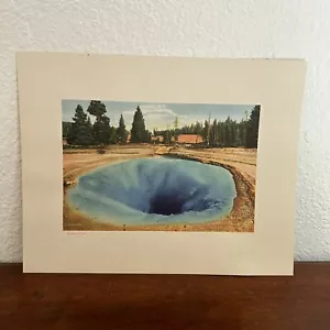 Vintage Yellowstone Art Print Morning Glory Pool Haynes 12x10 1930s - Picture 1 of 4