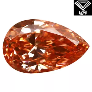 IGI Certified Fancy Brownish Pink CVD Diamond 1.05 ct Pear Cut (9 x 6 mm) SI1 - Picture 1 of 3