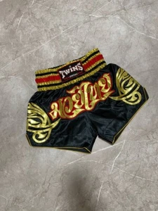 Rare Twins Special Muay Thai Boxing KickBoxing MMA Shorts Black Size XL - Picture 1 of 12