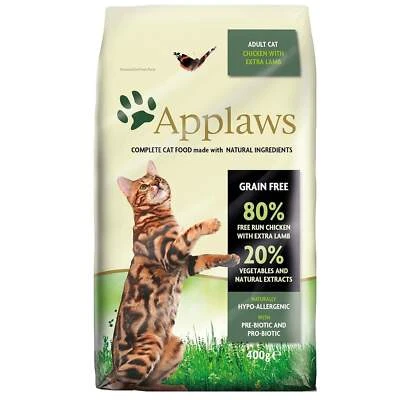 Applaws Complete Chicken Extra Lamb Adult Dry Cat Food 400g Natural Grain Free