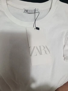 Zara Ruffled WHITE Rib Bodysuit Short Sleeve Stretch NWT M WHITE 3641 302 - Picture 1 of 7