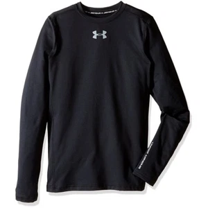 Under Armour Boys Shirt ColdGear Armour Crew Long Sleeve Top Slim Fit NEW - Picture 1 of 4