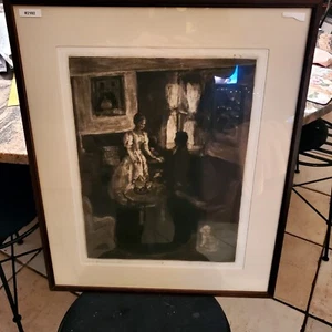 Sylvia Spencer Petrie Szene aus einem Puppenhaus 2 Radierungen mit Aquatinta, signiert 76 - Bild 1 von 4