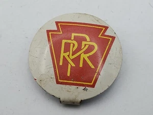 Pennsylvania Railroad Fold Over Tab Badge Button Pin Greenduck Chic Vintage - Bild 1 von 24