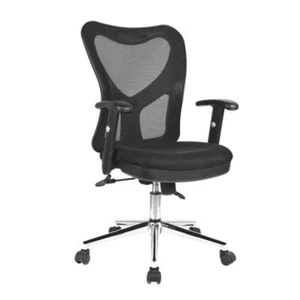 High Back Mesh Office Chair With Chrome Base and Non-marking Casters, Black - Picture 1 of 3