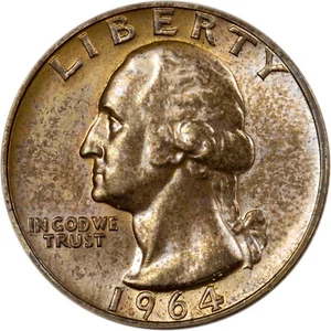 1964 Washington Quarter - Toned Proof! - Picture 1 of 7
