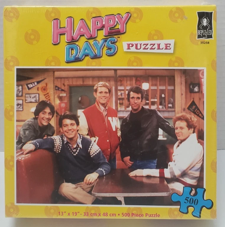 Happy Days Puzzle 13" x 19" 500 piece (2008, Bepuzzled) Fonzie, Richie, Chachi - Image 1 of 1