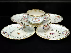 6 pc - Antique Mintons 57529 - Made for Caldwell & co - 1 Cup 5 Saucers (156) - Picture 1 of 24