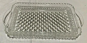Vintage Anchor Hocking Wexford Glass Rectangular Cranberry Sauce ~ Relish Tray - Picture 1 of 3