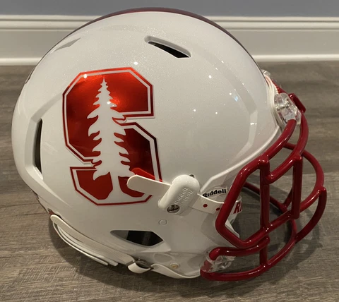 Riddell Speed Authentic Stanford Cardinal Helmet Christian McCaffrey #5 Metallic Cover