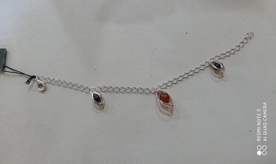 BRACCIALETTO  donna   S&A  AMBRA  e  argento  925 mm - Immagine 1 di 3