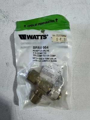 WATTS BPAV-664 Compression Adapt-A-Valve 3/8”x3/8”x1/4” - Image 1 of 4