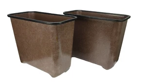 2 VTG Mid Century MoD EAMES Era FIBERGLASS Trash ASH Waste CANS Visible Strands - Picture 1 of 15