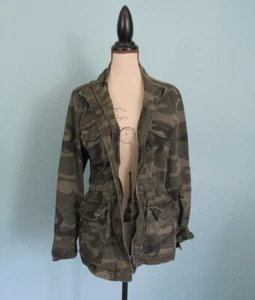 Größe: S TIME AND TRU Camouflage Jacke mittellang Kordelzug Taille Damen - Bild 1 von 12