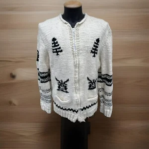 Vintage handgestrickter Cowichan Pullover Talon Reißverschluss Donnervogel Phönix selten - Bild 1 von 12