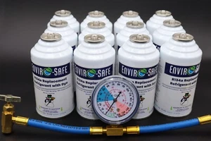 Envirsoafe R134a Replacement Refrigerant, case  & Gauge, Envirosafe Coolant - Picture 1 of 5