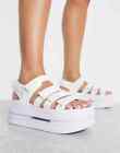 New Nike Icon Classic 4 Strap Platform White Sandals Womens DH0224 100 - SIZE 10