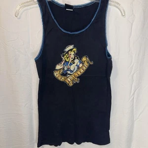 LUCKY 13 Sailor Girl Tattoo Print Tank Top XXL Rockabilly Style Hot Topic Wow!!! - Picture 1 of 5