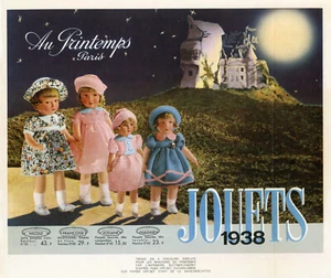 "SPIELZEUG IM FRÜHLING 1938" Originaldruck geflochten für Werbetreibende 33x28cm - Bild 1 von 1