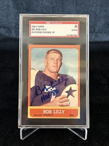 1963 Topps #82 Bob Lilly Signed Auto Rookie RC SGC Slabbed