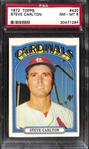 1972 Topps #420 Steve Carlton PSA 8 30471294