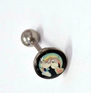 Tongue Ring Logo My Lit'l Pony Black 14 Gauge 5/8" Steel Barbell  - Picture 1 of 3