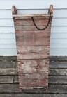 Vintage Wooden Sled Toboggan 38" Long x 13.5" Wide Faded Red Great Cabin Decor