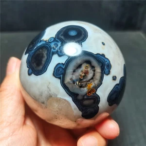 TOP 492G Natural Polished Silk Banded  Agate Geode Crystal Madagascar BY1215 - Picture 1 of 10