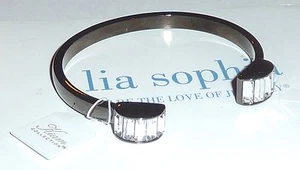 NWT - KIAM/LIA SOPHIA "PILLAR" HEMATITE/CRYSTALS CUFF BRACELET - $78 - Picture 1 of 4