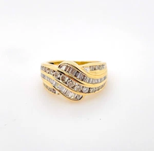 9ct Yellow Gold Diamond Dress Ring 1.00ct TDW 5.62g Size M Preloved VAL $3300 - Picture 1 of 11