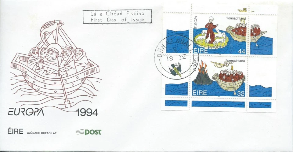 1994 Европа Миниатюрный Лист FDC Донегал Обложка Первого Дня Ирландский Святой Брендан Ирландия - Изображение 1 из 1