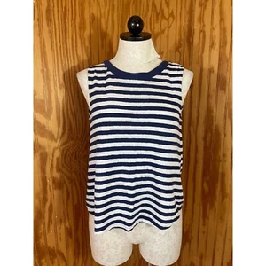 Camiseta sin mangas Vineyard Vines suéter tejido cuello redondo rayas azul/blanco talla S - Imagen 1 de 8