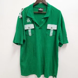 Red Ape Authentic Mens Short Seeve Polo Size 2X Green Preppy Edgy Y2K Crest - Picture 1 of 12