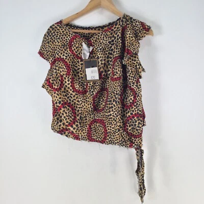NUEVO Vivienne Westwood Anglomania Mujer Top Talla S Marrón Leopardo Viscosa 111090 Foto 1 de 4